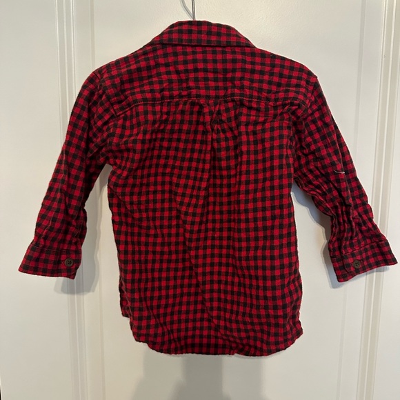 Edgehill Collection 12 months Red and Black plaid button down shirt - Picture 3 of 3